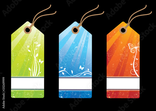 Grunge floral sales tags
