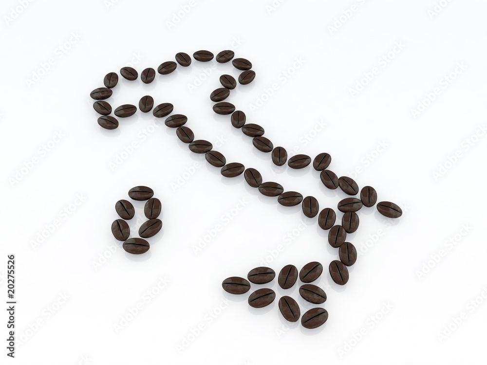 Fototapeta premium italia con chicchi caffè