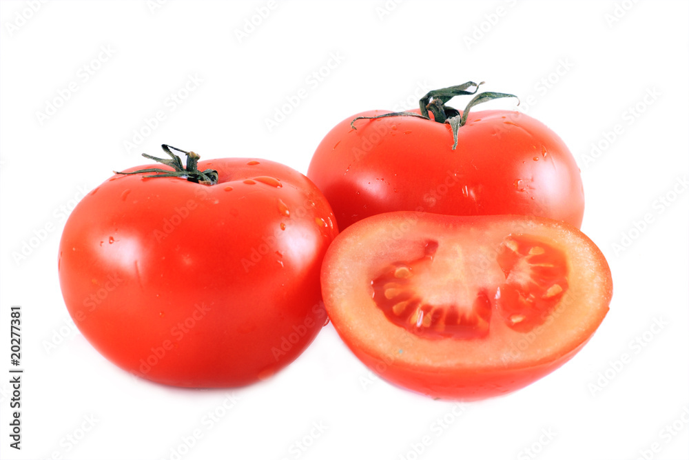 Red isolated tomat on the white background Red isolated tomat on the white background