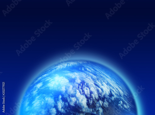 Fototapeta Naklejka Na Ścianę i Meble -  Blue cloudy planet