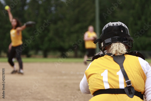Softball catcher and pitcher