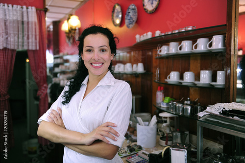 Принти на полотні proud and confident owner of a cafe/ pastry shop