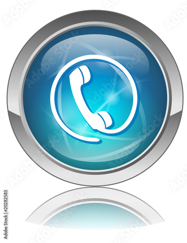 Web button with TELEPHONE Symbol (contact hotline orb)