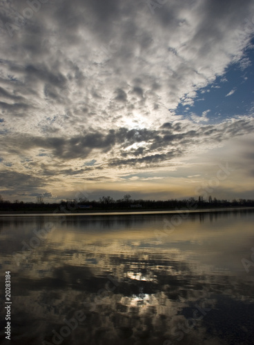 clouds above lake