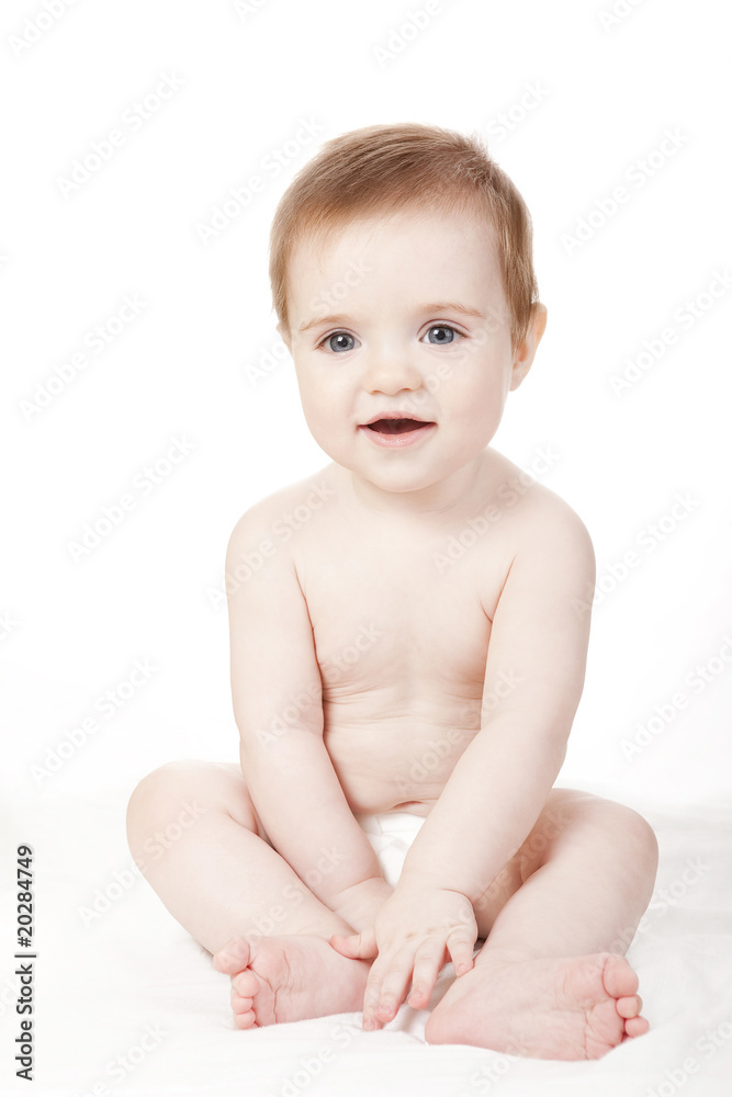 Pretty baby isolated on white background Pretty baby isolated on white background