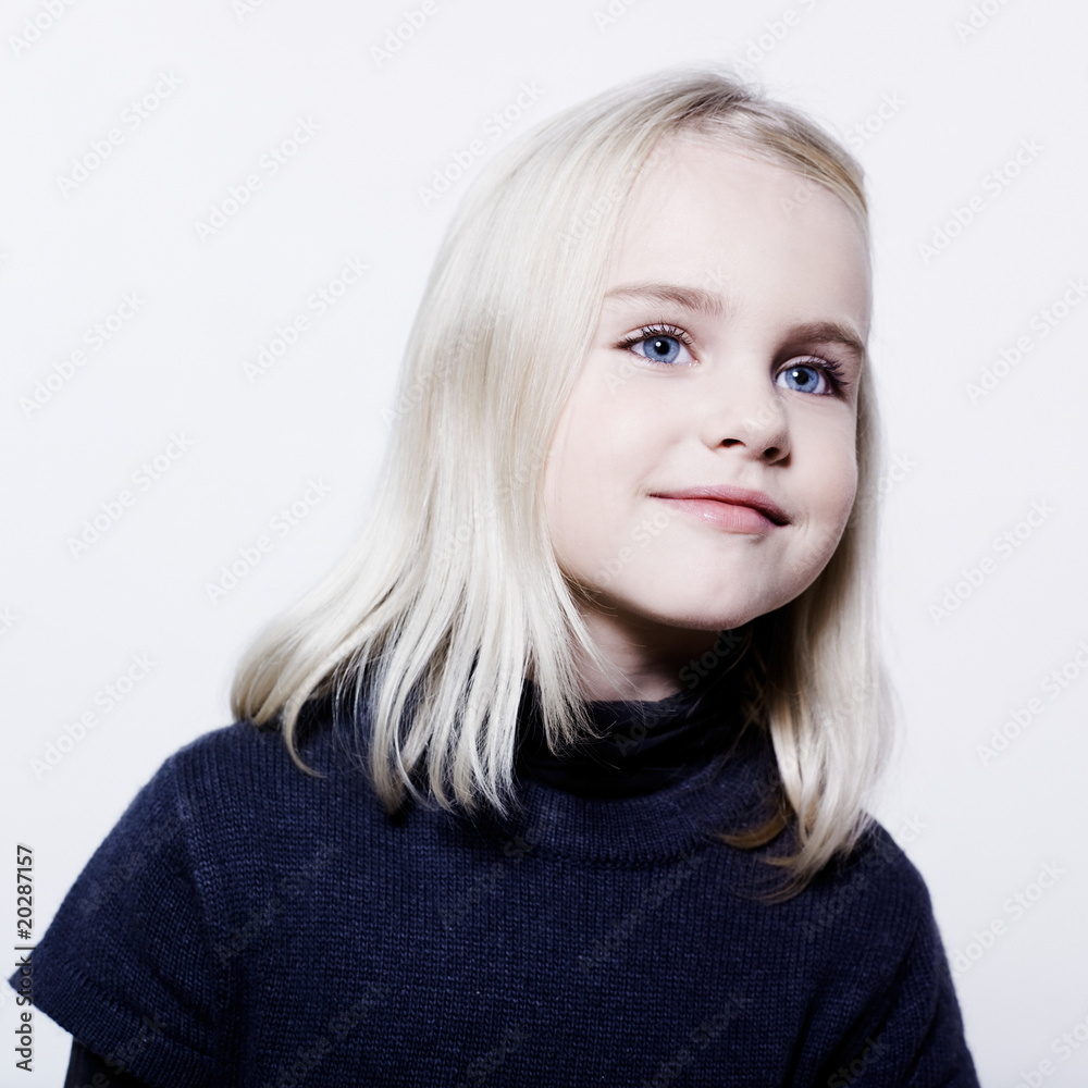 studio portrait of a caucasian cute litle girl studio portrait of a caucasian cute litle girl