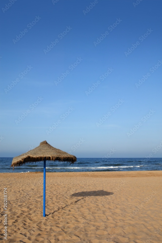 Summer vegetal beach heater wattle umbrella blue sea sky Summer vegetal beach heater wattle umbrella blue sea sky