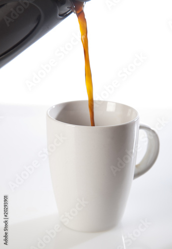 Coffee poured into cup