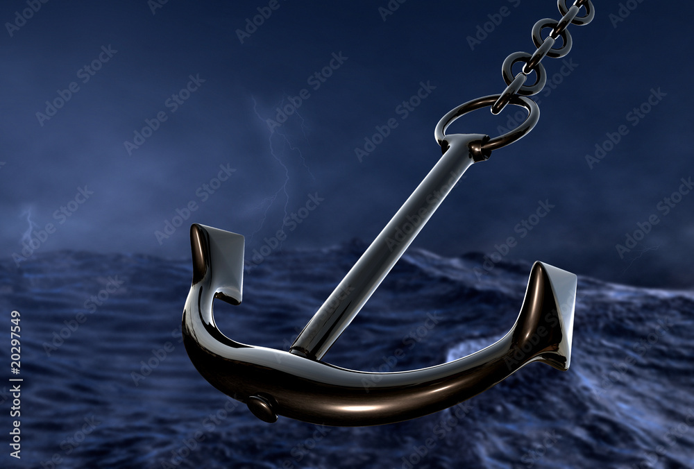 anchor in the storm Stock Illustration
