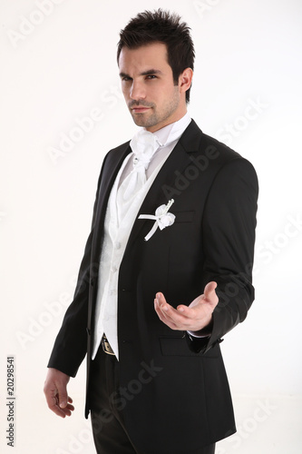 Handsome groom lending a hand