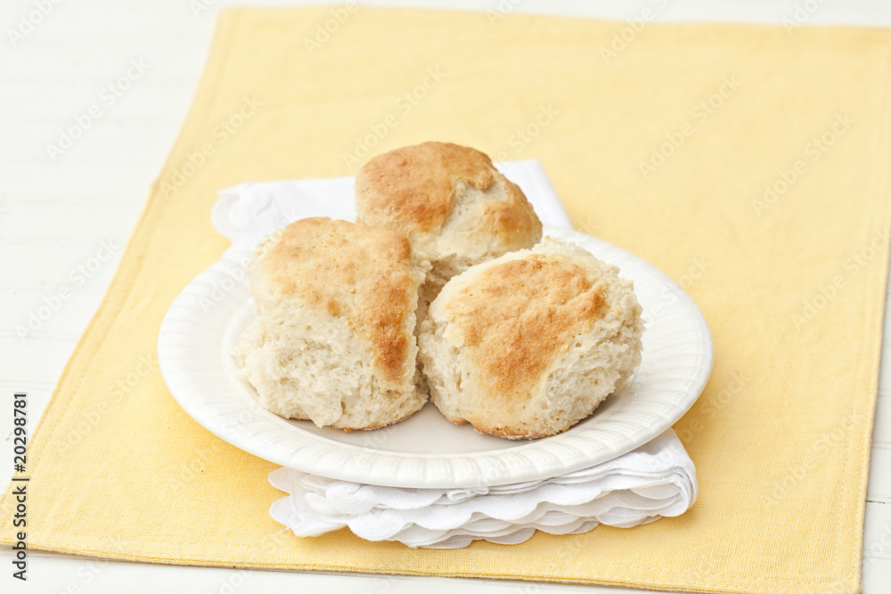 Freshly made from scratch buttermilk biscuits. Freshly made from scratch buttermilk biscuits.