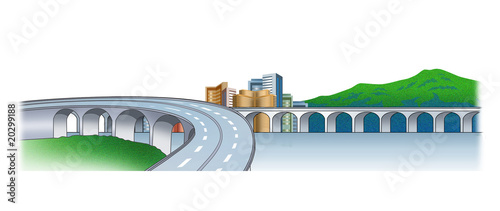 地方都市の道路（橋）