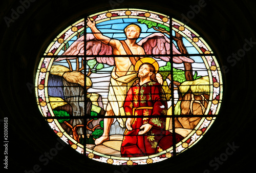 Jesus Christ stained glass in Palencia, Spain