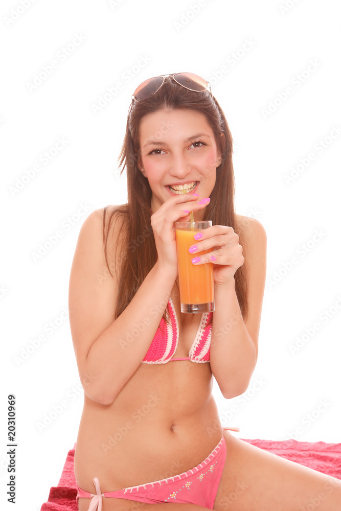 young woman in bikini isolated on white young woman in bikini isolated on white