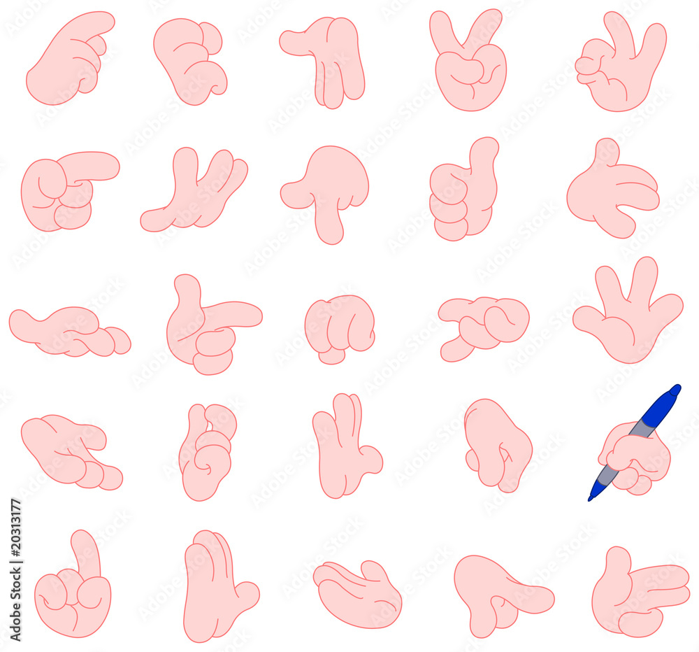 Cartoon hands gestures Cartoon hands gestures