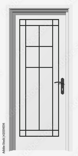 High resolution 3D closed door  isolated on white