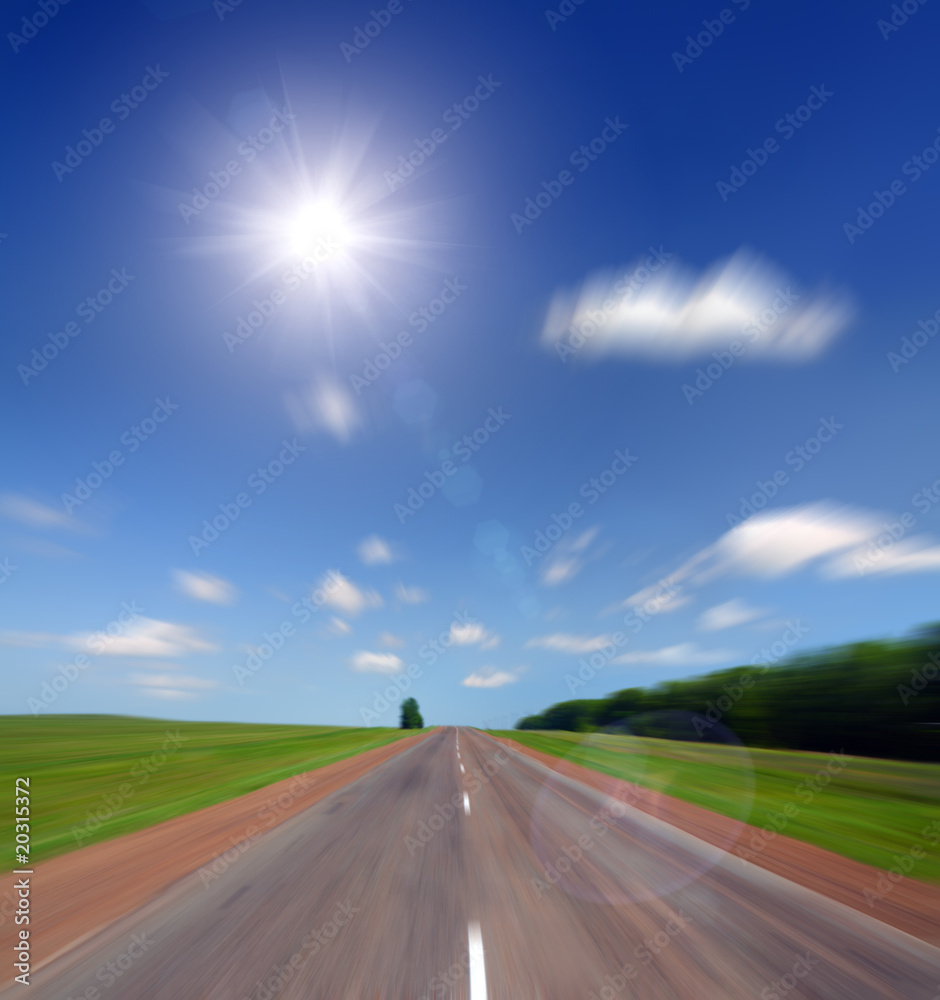 Fototapeta premium high speed road to sun