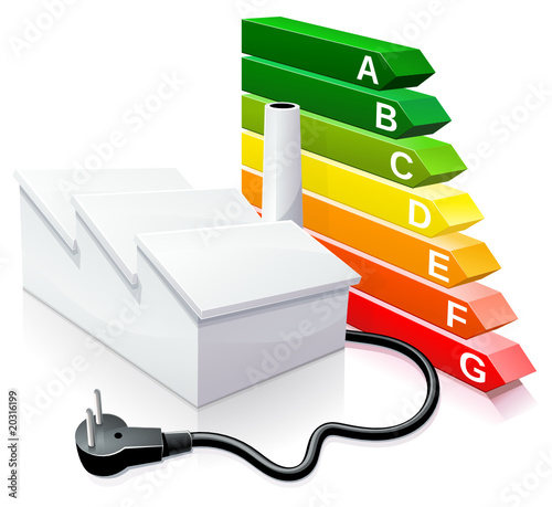 Performance énergie sur l'électricité de l'industrie (reflet)