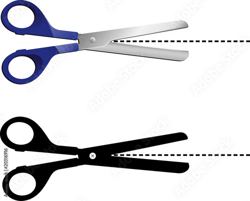 Highly detailed scissors with dots line.