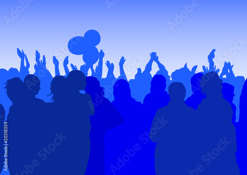 Crowd with their hands
