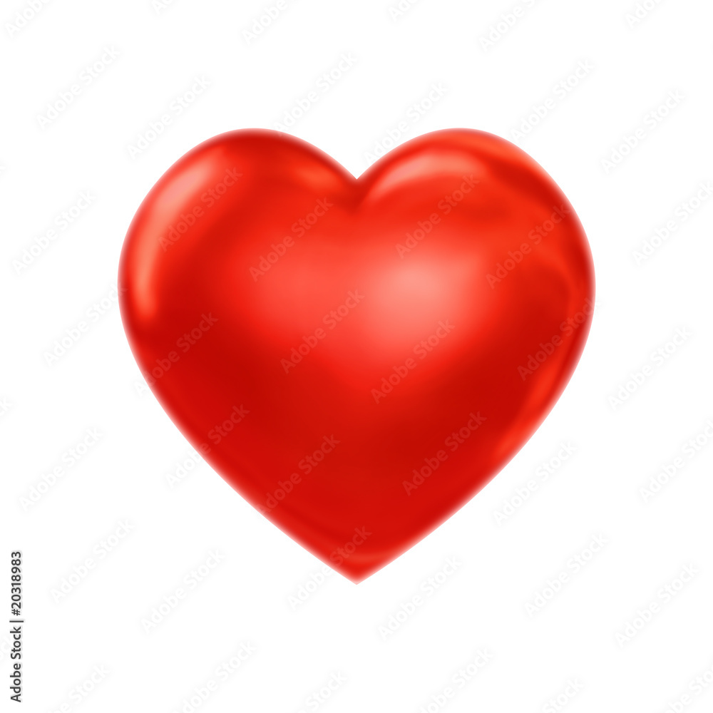 Valentine heart on white