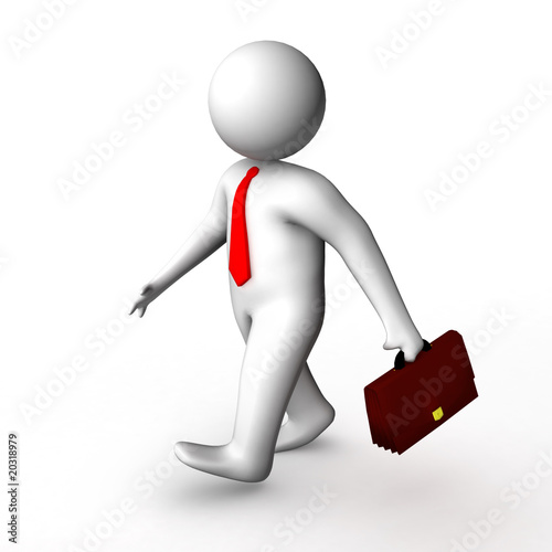 3d businessman walking