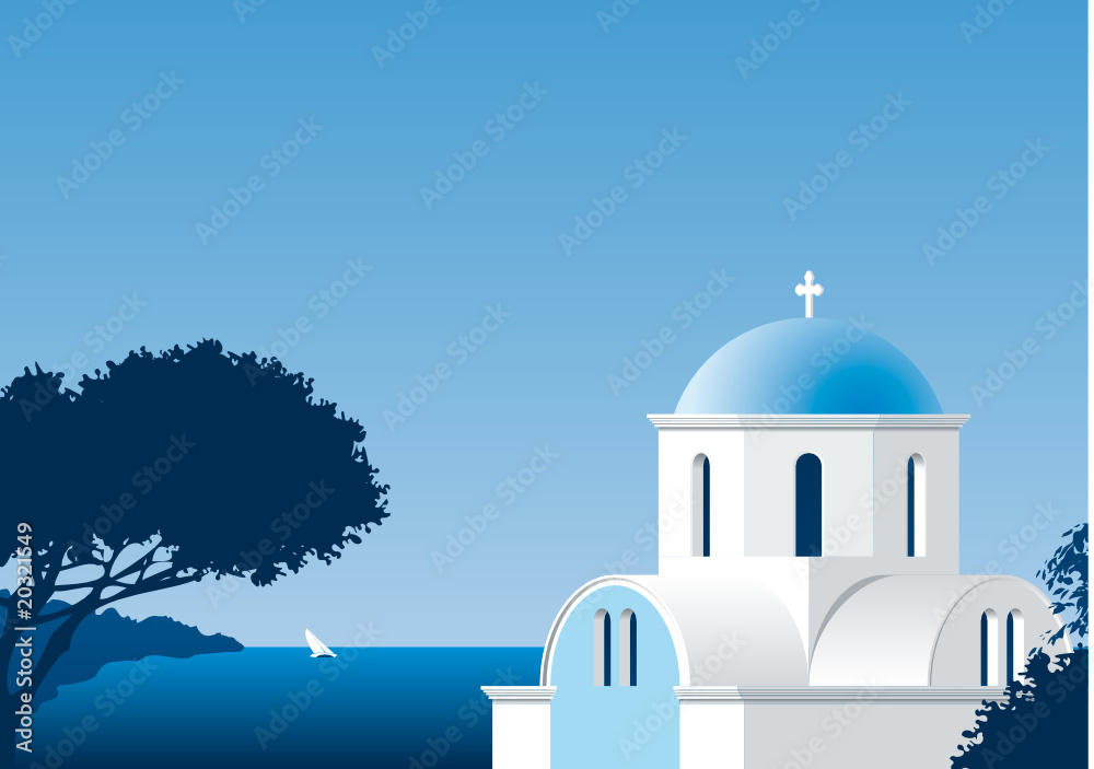 Griechische Kapelle am Meer