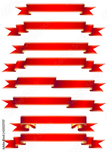 set of red ribbons