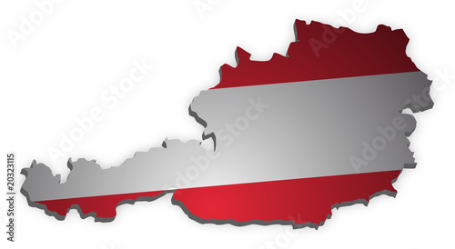 Österreich Karte 3D Flagge