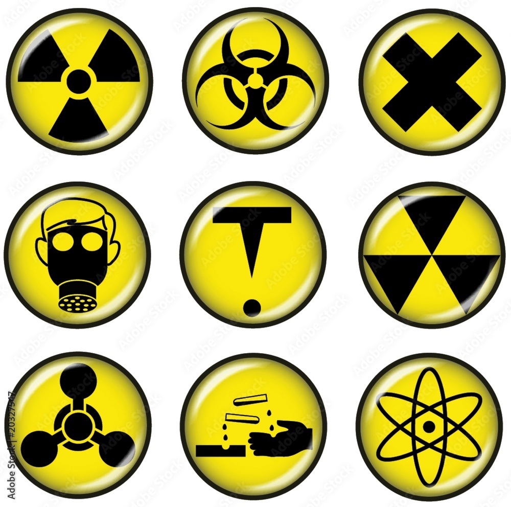 Circular Hazard Symbols Stock Vector | Adobe Stock