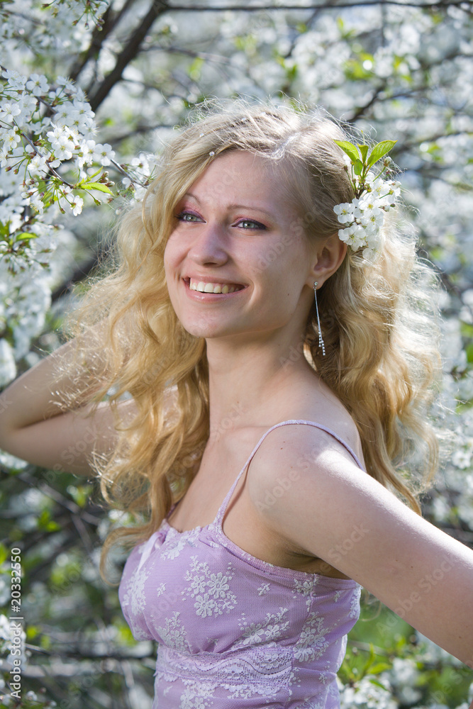 Smiling woman at spring Smiling woman at spring
