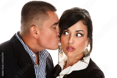 Hispanic Couple Kissing