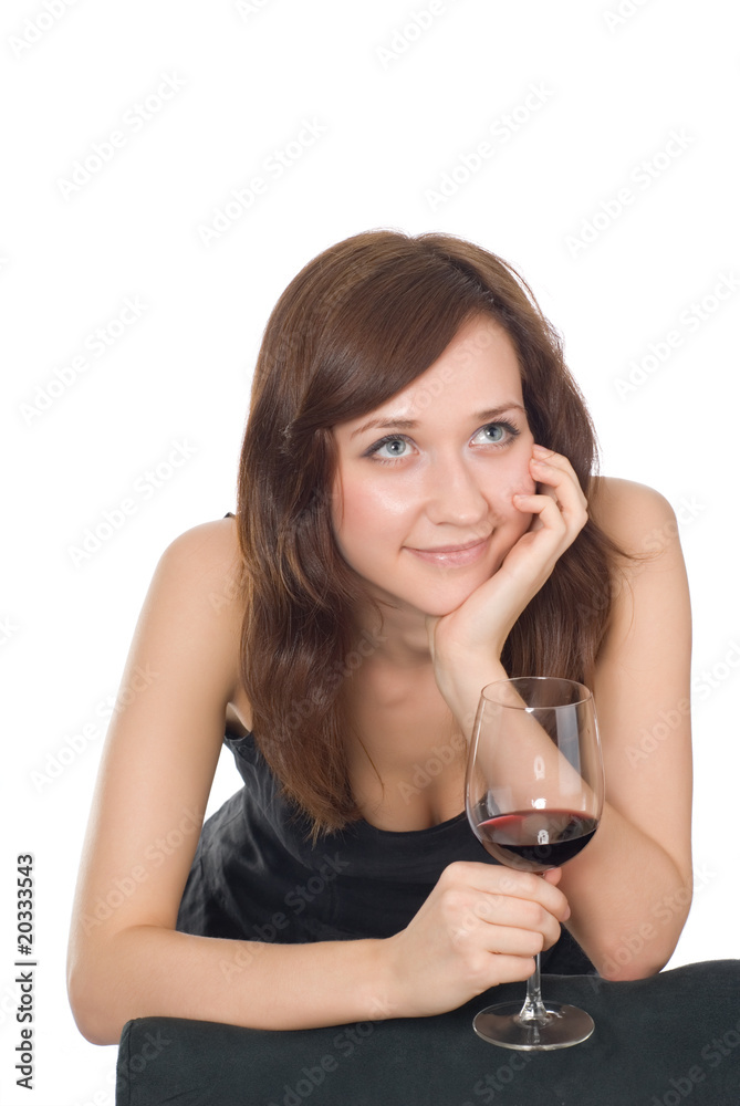 Lifestyle picture of one young woman isolated over white Lifestyle picture of one young woman isolated over white