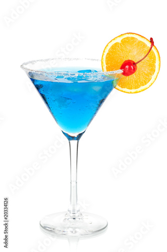 Konstfotografi Cocktail collection - Blue martini with orange and maraschino