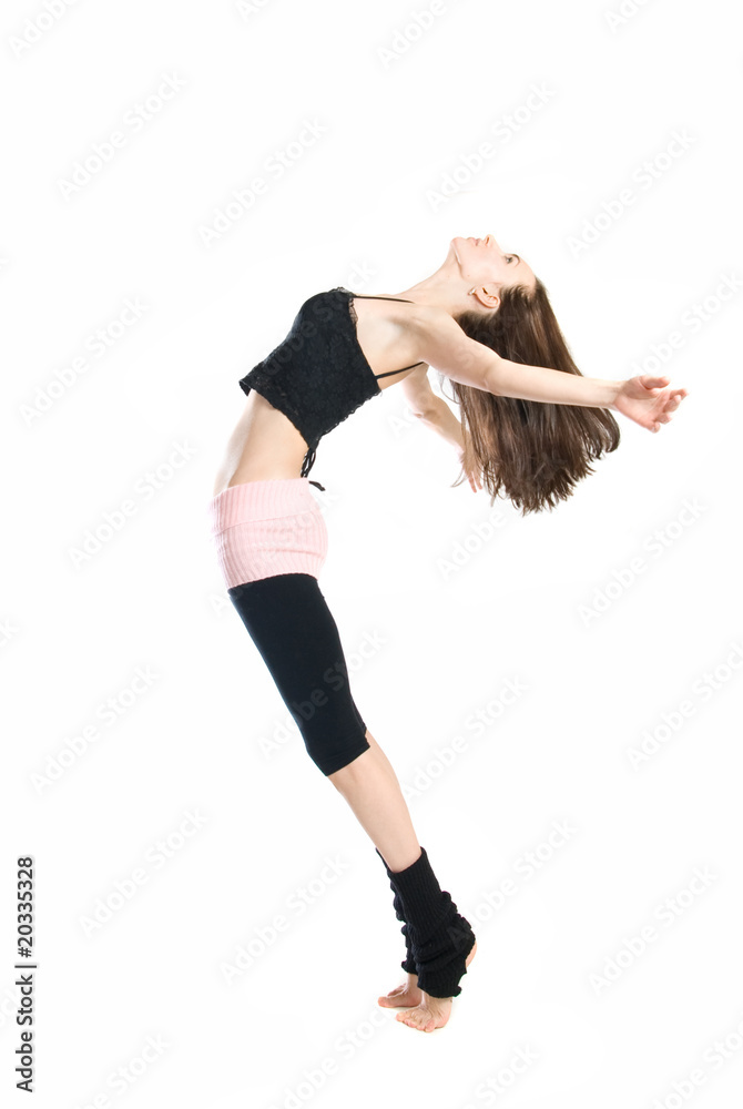 posing young dancer isolated on white background posing young dancer isolated on white background