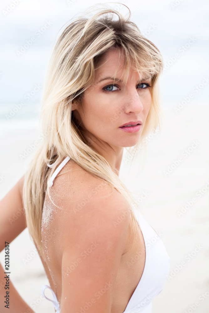 Woman in white bikini Woman in white bikini