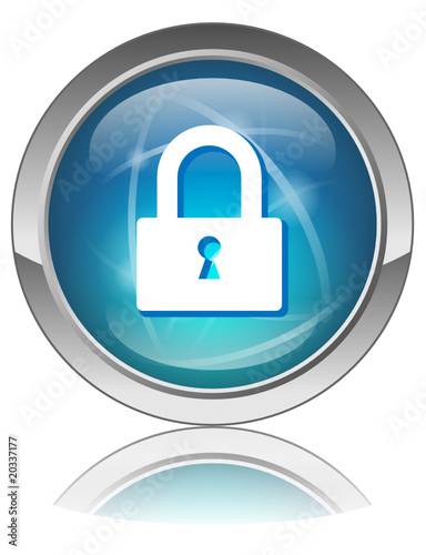 Bouton web rond "ACCES SECURISE" (sécurité internet données)