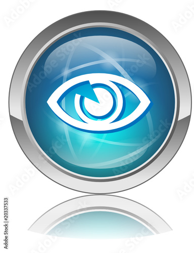 Bouton web vecteur "VOIR" (regarder oeil vidéo play ligne)