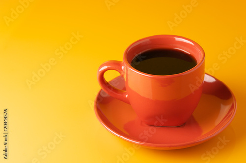 Terracotta cup of coffee