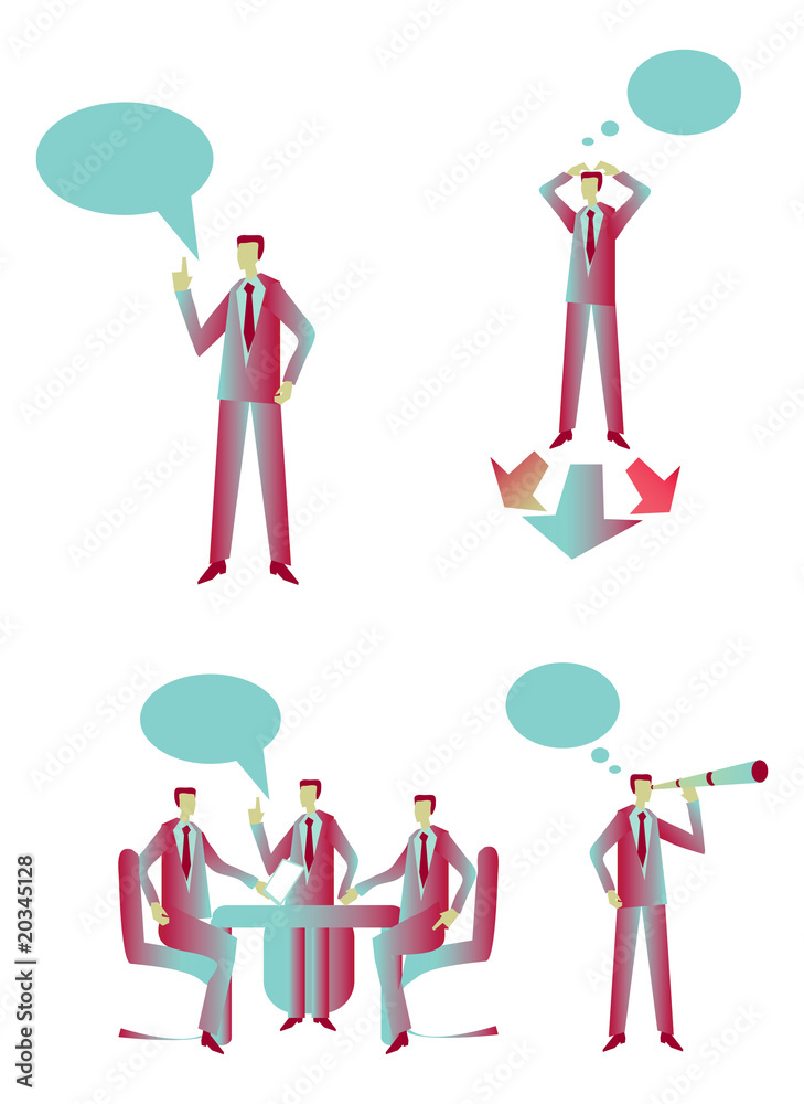 Business group people blue & red icons set 2 Business group people blue & red icons set 2
