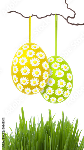 Ostereier am Haselstrauch