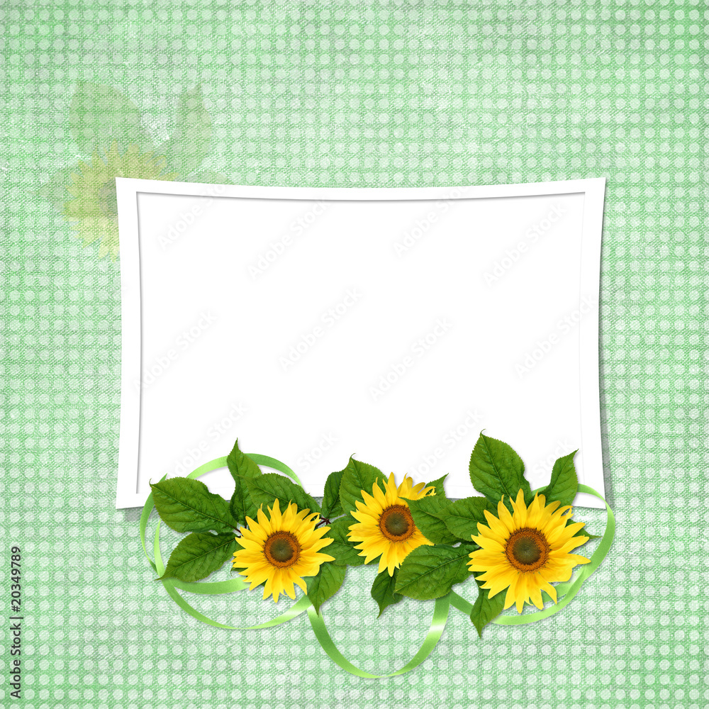 Obraz premium Card for the holiday with flowers on the abstract background