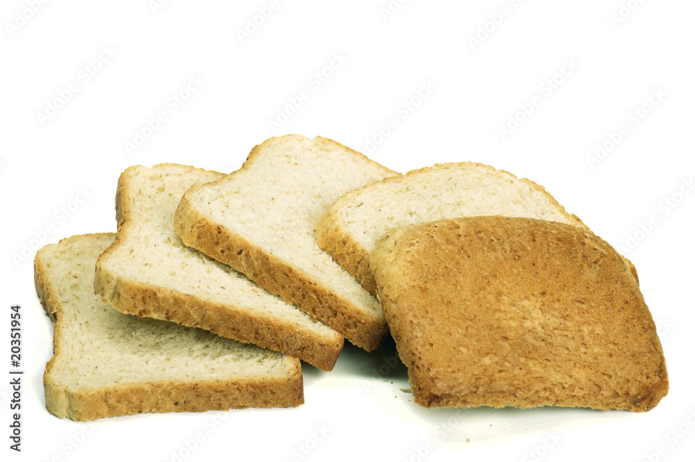 Rye bread isolated on white