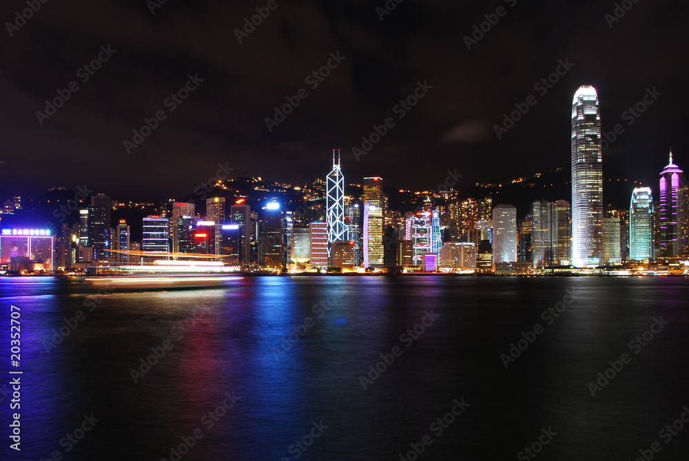 Fototapeta premium Hong Kong Skyline Boat
