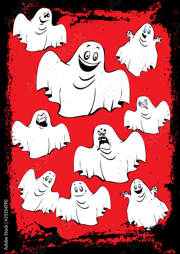 Halloween. Vector art-illustration on a red background.