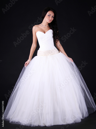 beatiful young woman in wedding dress
