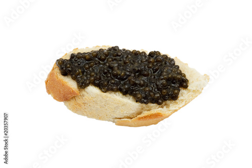 black caviar on white background. Isolated object