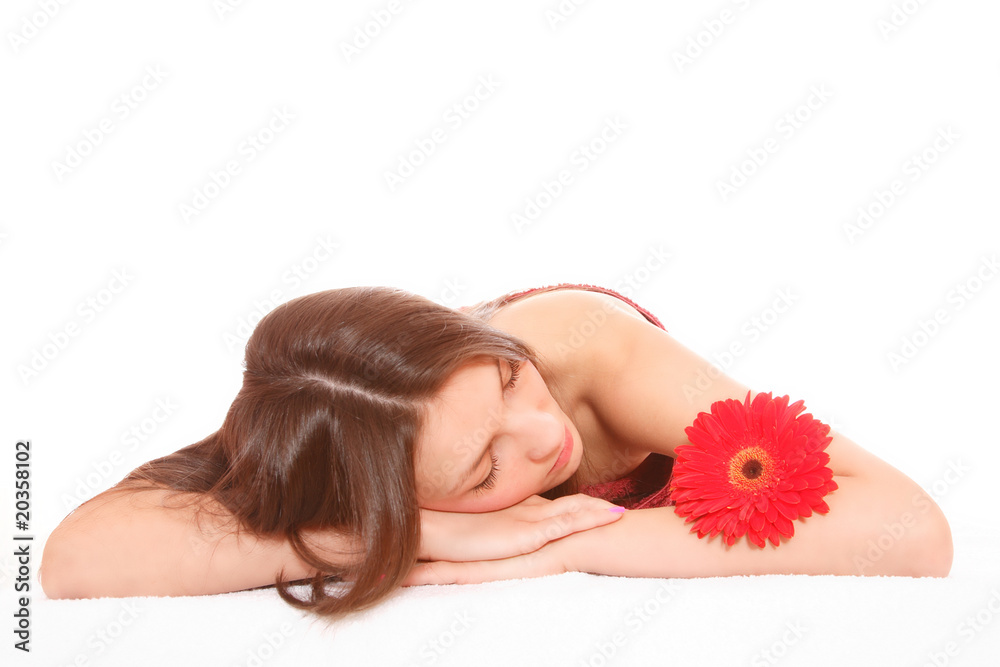 Portrait of Fresh and Beautiful woman with flower Portrait of Fresh and Beautiful woman with flower