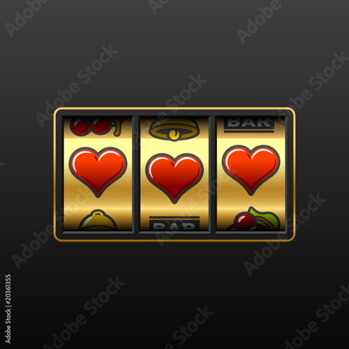 Love slot machine. Vector.