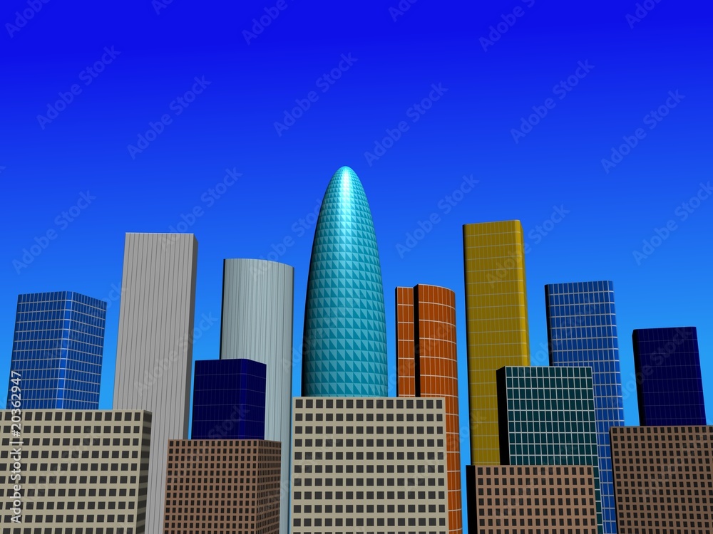 Fototapeta premium abstract city skyline illustration